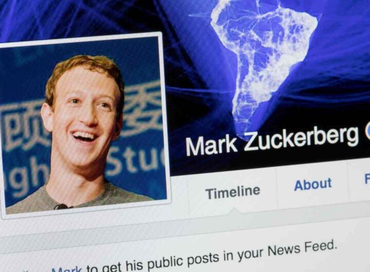 Facebook profile of Co-founder and CEO of Facebook Mark Zukenberg.